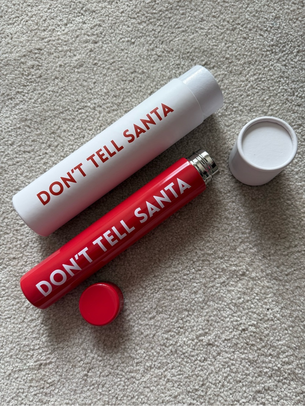 Don't Tell Santa Red Holiday Bottle